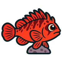 Illustration of a Flame Hawkfish