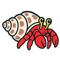 Illustration of a Scarlet Hermit Crab